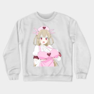 Lewd Anime Nurse Pink Aesthetic Crewneck Sweatshirt